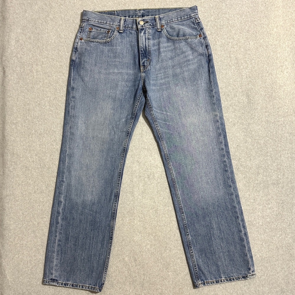 Levis 559 Mens Jeans 33x30 Relaxed Straight Light Wash Blue Denim Y2K Whisker
